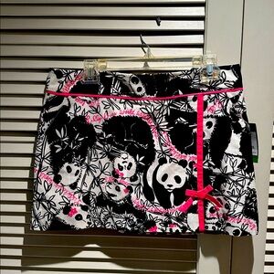Lilly Pulitzer Panda Print Mini Skirt - Black, White, Pink
